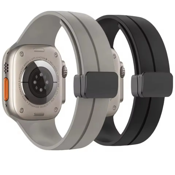1 Bracelet Silicone à Boucle Magnétique Pliable pour Apple Watch & Ultra 20 M M