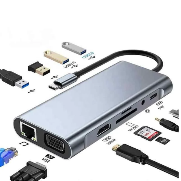 Station d'Accueil USB-C 11-en-1 avec Ethernet, Hub Type-C 11 Ports
