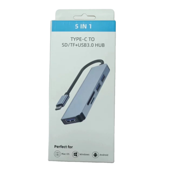 Station d'Accueil Aluminium Alliage Type-C vers SD/TF + USB 3.0 HUB