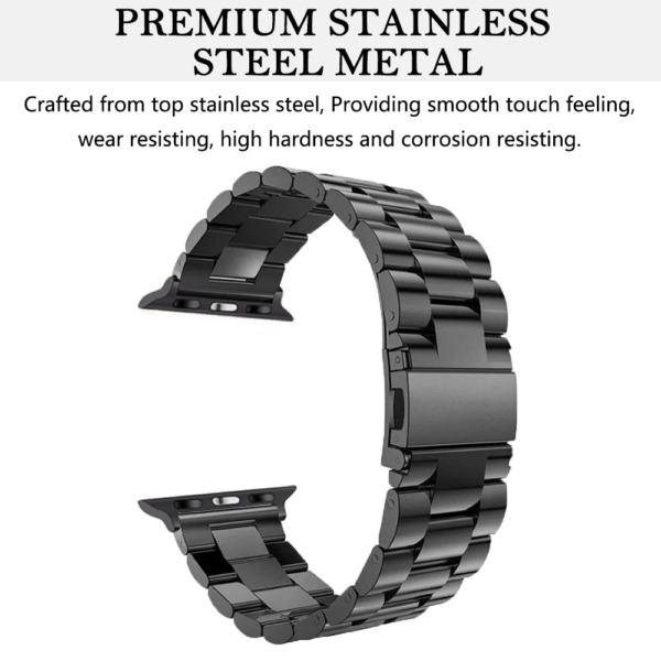 2 Bracelet Métal Acier Inoxydable 304 à Double Fermoir pour Apple Watch