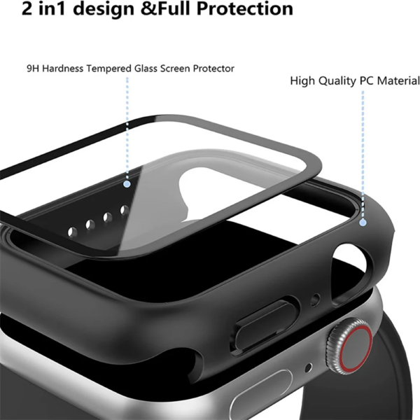 2 Verre Trempé + Coque Apple Watch