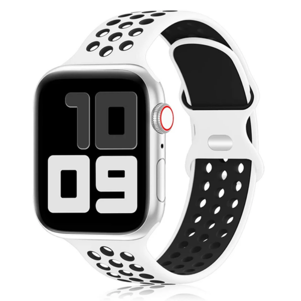 2 Bracelet Sport Respirant en Silicone pour Apple Watch Toutes Séries