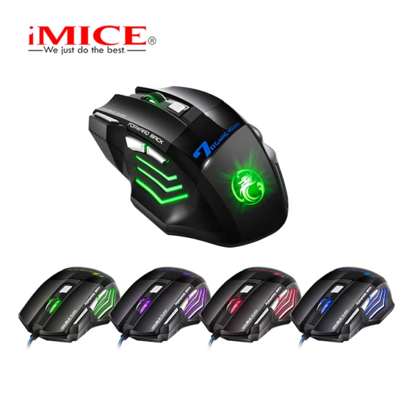Combo Gaming IMice GK-490 Câble, Clavier, Souris, Casque avec Éclairage 4-en-1        4o mini