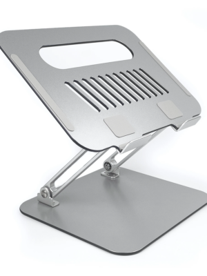 support Ordinateur Portable UPERGO Pliable avec Rotation 360° et Hauteur Ajustable, Support Métal pour Bureau