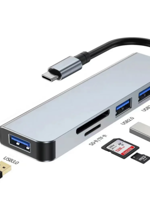 Station d'Accueil Aluminium Alliage Type-C vers SD/TF + USB 3.0 HUB
