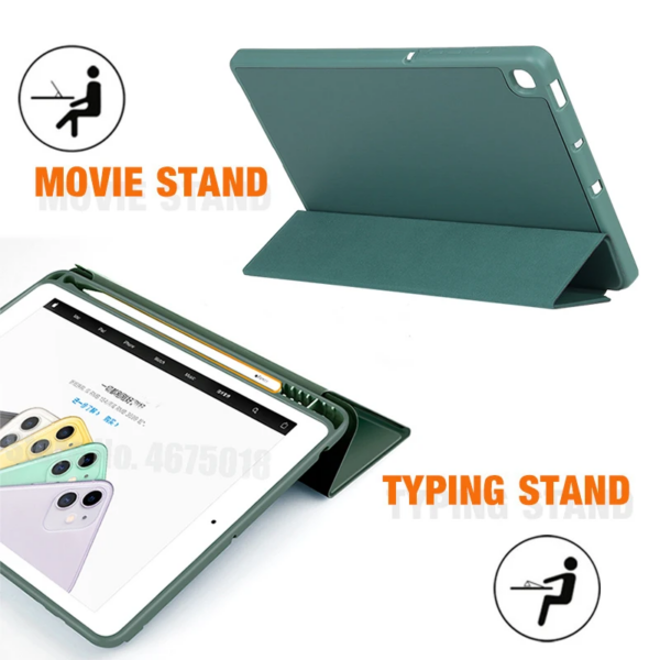 Étui fin en silicone avec porte-crayon et fonction veille intelligente
