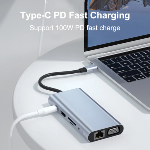 Station d'Accueil USB-C 11-en-1 avec Ethernet, Hub Type-C 11 Ports