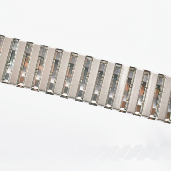 Bracelet Acier Inoxydable 304 Brossé 22mm Élastique à Surface Plate avec Perle Bambou