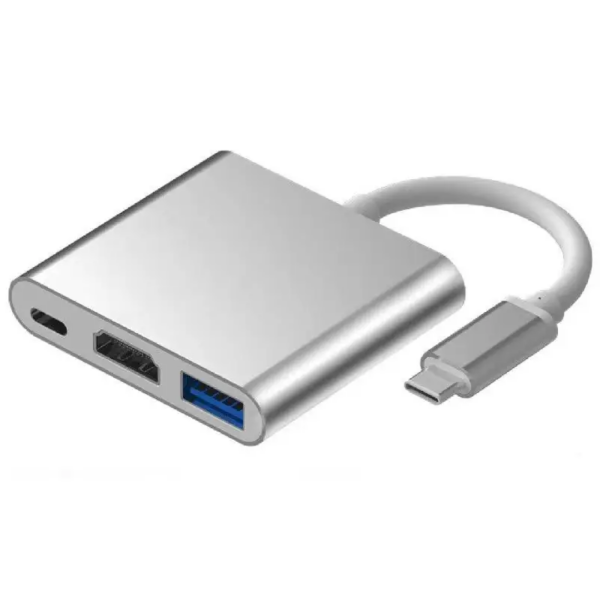 Convertisseur 3-en-1 USB C Hub avec HDTV, USB 3.0 et Port USB-C 3 Ports