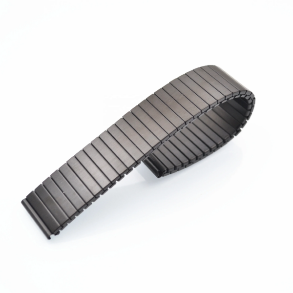 Bracelet Acier Inoxydable 304 Brossé 22mm Élastique à Surface Plate avec Perle Bambou
